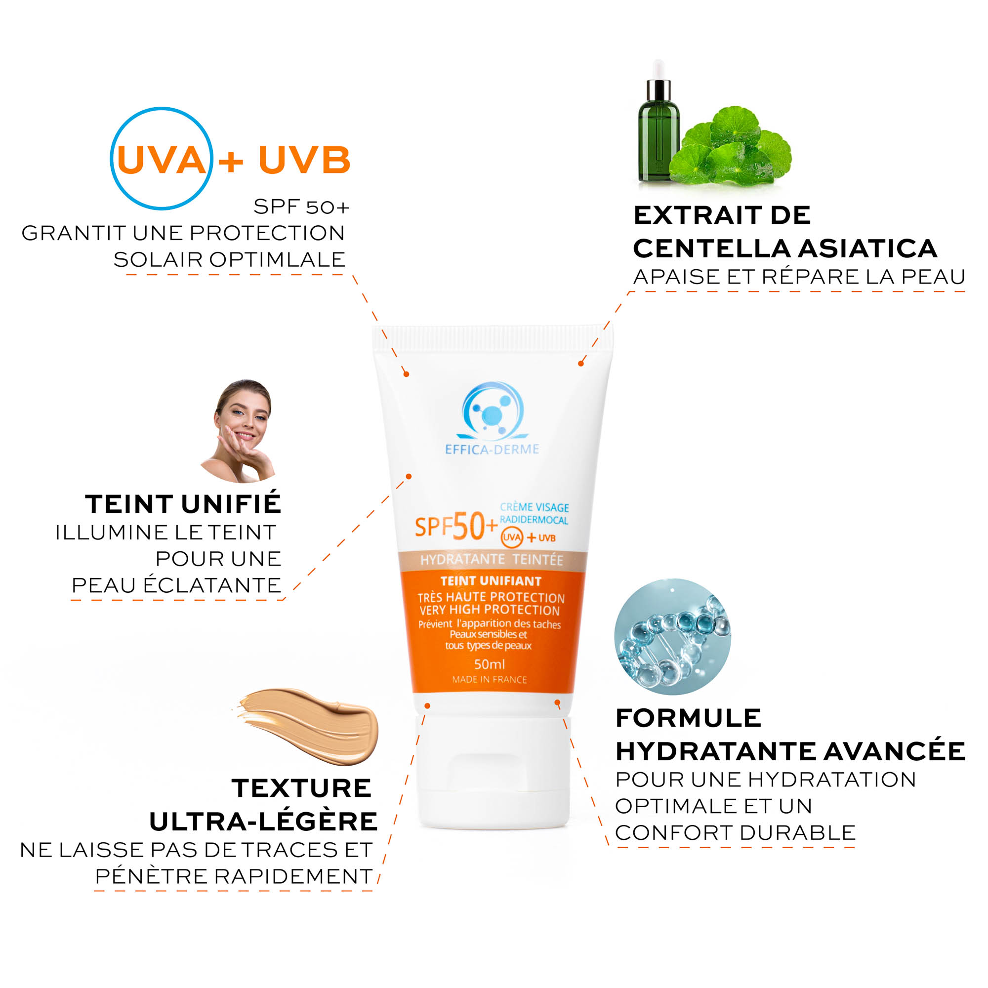 CRÈME RADIDERMOCAL TEINTÉE HYDRATANTE SOLAIRE SPF 50+ – Image 6