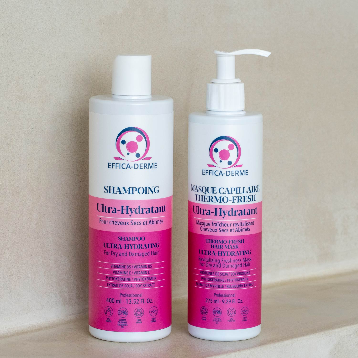 PACK ULTRA-HYDRATANT – SHAMPOING ULTRA-HYDRATANT 400 ML & MASQUE THERMO-FRESH 275 ML